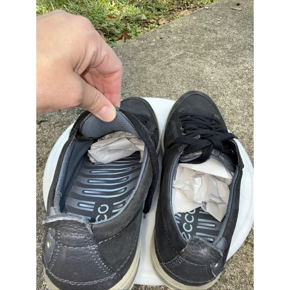 Ecco Shoes Men‎ US 13 Black Leather Oxford Lace Up Shoes Sneaker Driving Shoe